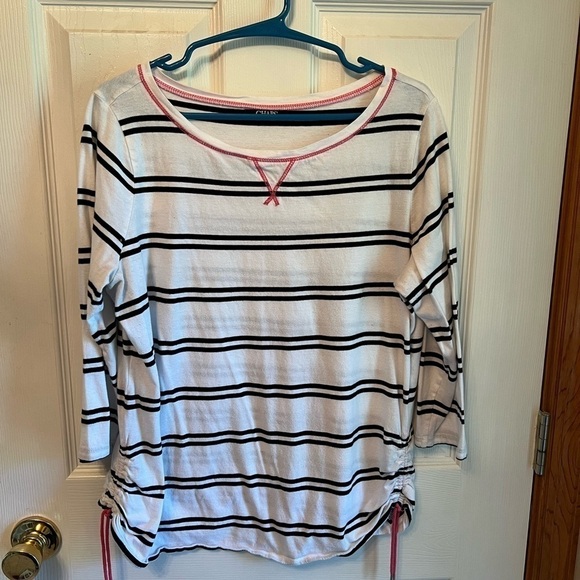 Chaps Striped Casual Top - Picture 6 of 7